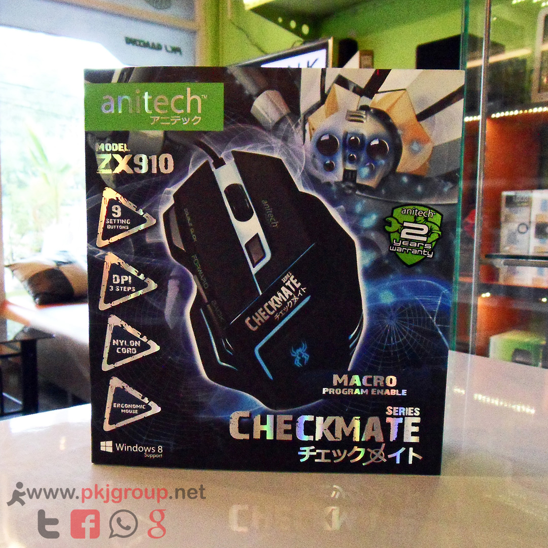 Mouse Gaming Anitech ZX910 เม้าส์เกมส์มีไฟ มีมาโคร เล่น PB สบายๆ(รีวิว)