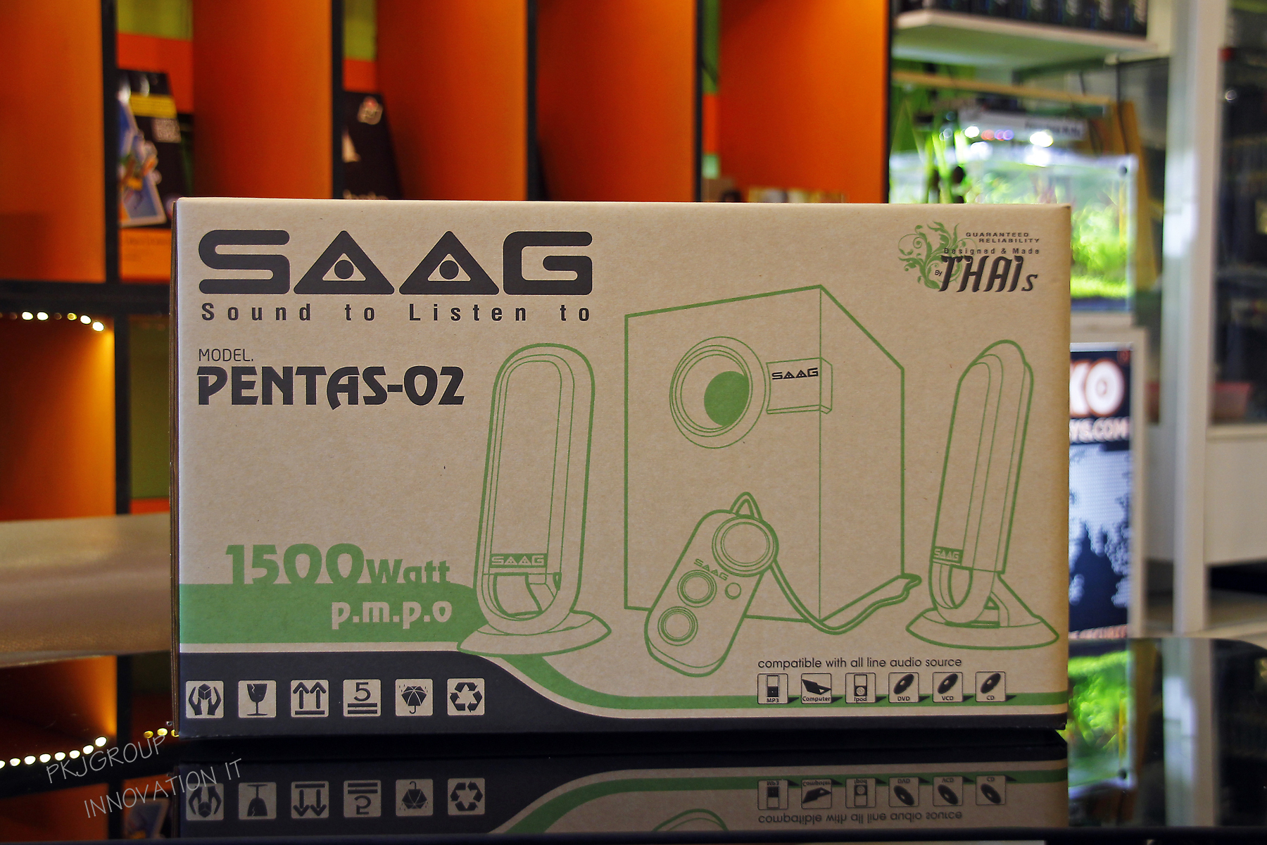 SAAG PENTAS-02 ใส่มาพร้อมกับกล่องกระดาษ ลำโพง 2.1