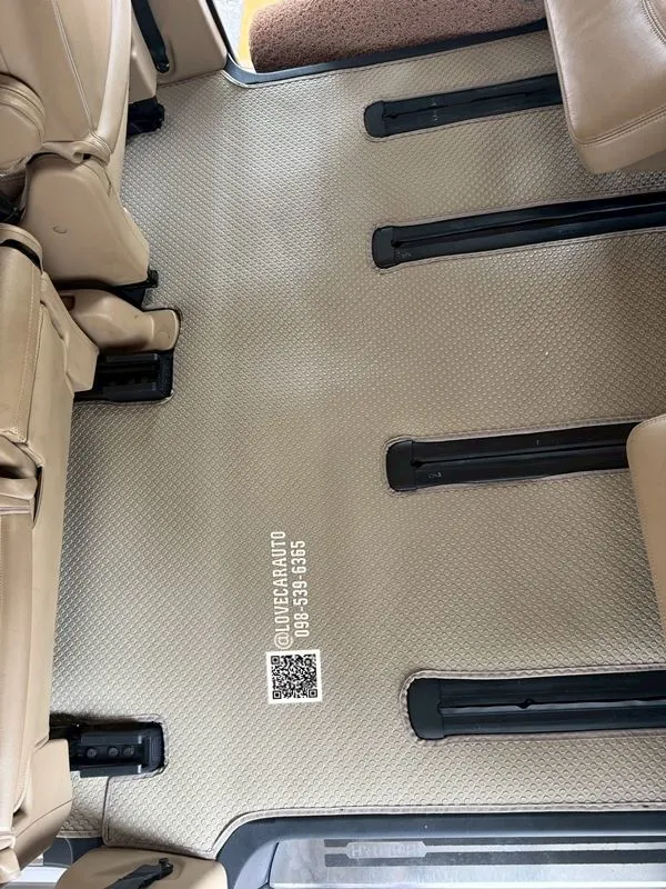 พรมปูพื้นรถยนต์ Hyundai starlex vip ปี2003 ดัดแปลง พรมกระดุมเล็กสีครีม ไวนิลสีครีม