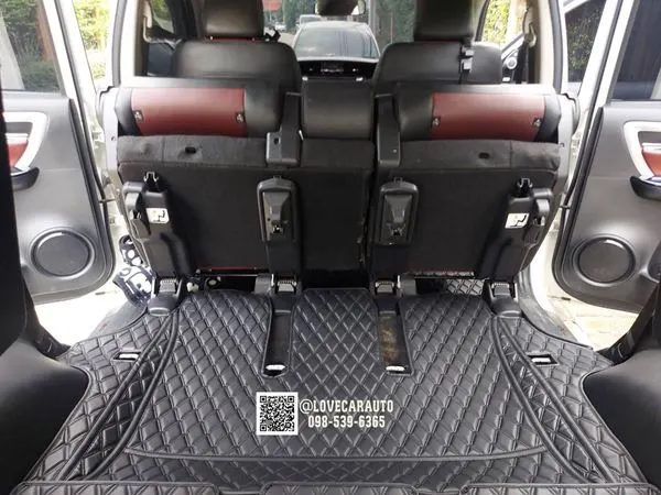 พรมปูพื้นรถยนต์ 6D Toyota Fortuner 2019 สีดำล้วนด้ายคู่