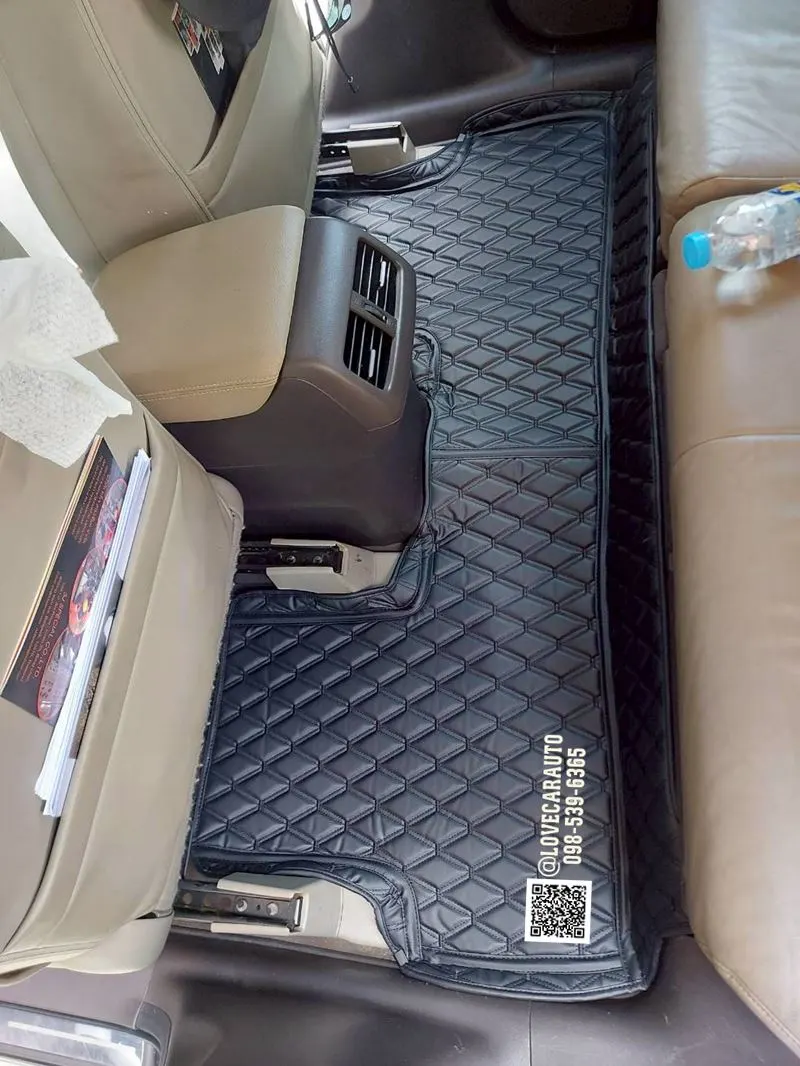 พรมปูพื้นรถยนต์ 6D HONDA CRV G4 สีดำล้วนด้ายคู่