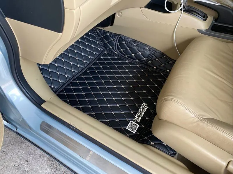 พรมปูพื้นรถยนต์ Honda Civic FB 2013 สีดำด้ายทอง