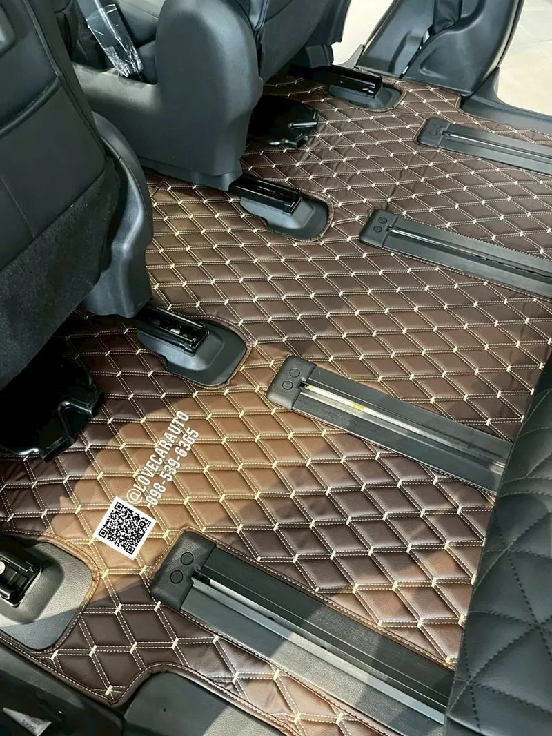 พรมปูพื้นรถยนต์ 6D Nissan Serena C27 vvip กาแฟด้ายทอง