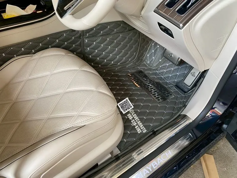พรมปูพื้นรถยนต์ 6D Benz S580e W223 (Maybach) พรมvvip สีเทา