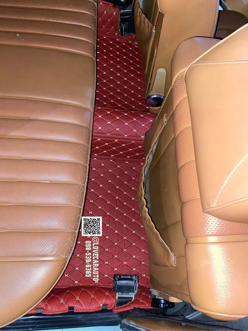 พรมปูพื้นรถยนต์ 6D Benz W114 แดงไวน์ด้ายทอง