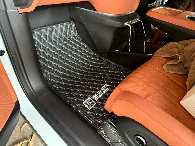 พรมปูพื้นรถยนต์ 6D Changan Deepal E07 พรม VVIPด้ายคู่ สีดำด้ายทอง