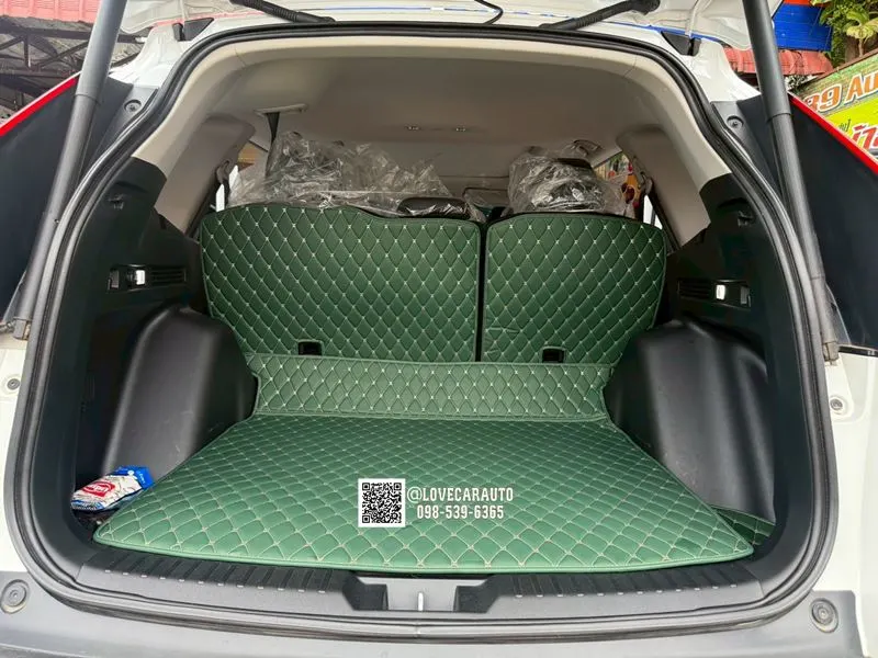 พรมปูพื้นรถยนต์ 6D Honda CRV G6 5ที่นั่ง 2025 สีเขียวด้ายทอง