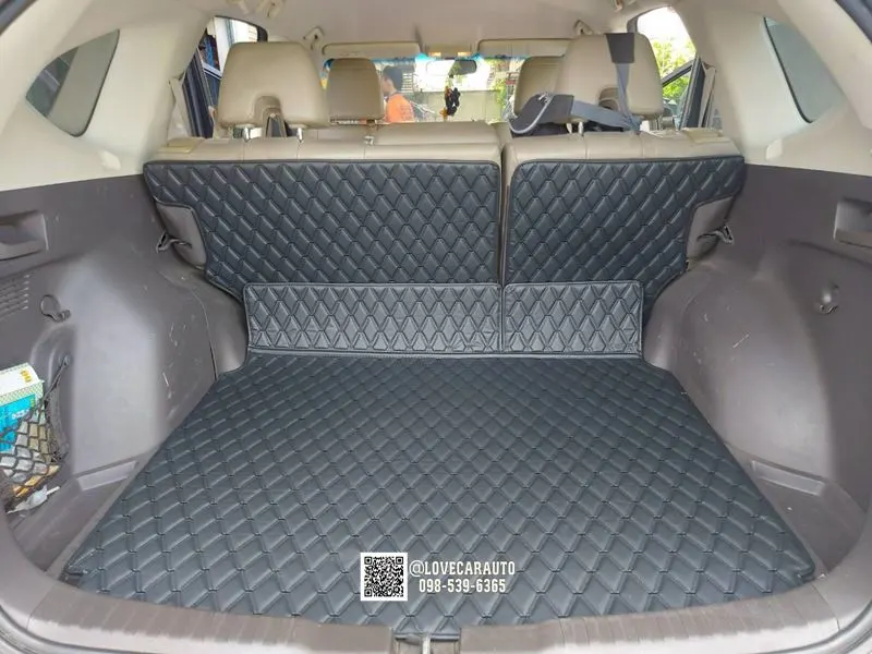 พรมปูพื้นรถยนต์ 6D HONDA CRV G4 สีดำล้วนด้ายคู่