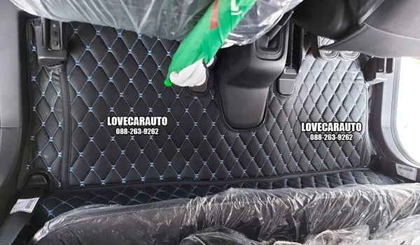 พรมปูพื้นรถยนต์ 6D Wuling Hong Guang MINI EV-vert สีดำด้ายน้ำเงิน