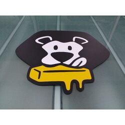 ป้ายโลโก้งานพลาสวูดพ่นสี