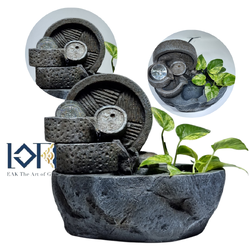 น้ำพุล้นตั้งโต๊ะ รุ่นเรียกทรัพย์เรียกโชค22063 เลียนแบบหินธรรมชาติตกแต่งบ้านเสริมฮวงจุ้ย