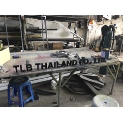 รับทำป้ายอักษรโลหะ ป้ายบริษัทโลหะ งานป้ายบริษัท TLB THAILAND