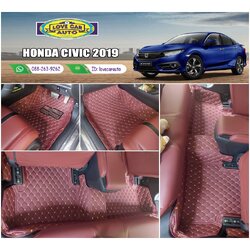 พรมรถยนต์ 6D สีแดงเลือดหมู HONDA CIVIC 2019
