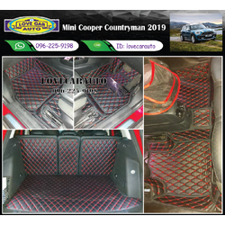 พรมรถยนต์ 6D สีดำด้ายแดง Mini Cooper Countryman 2019