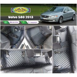 พรมรถยนต์ 6D สีดำด้ายฟ้า Volvo S80 2013