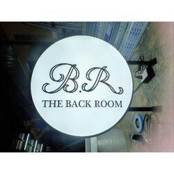 ป้ายตู้ไฟวงกลม ป้ายกล่องไฟวงกลม ป้ายหน้าร้าน "B.R THE BACK ROOM"