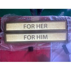 กรอบป้ายไฟเมนู FOR HER / FOR HIM | ป้ายบอกโซนสินค้า LED เรียบหรู ชัดเจนทุกมุมมอง