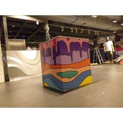 งานปริ้นท์สติกเกอร์ตกแต่งโต๊ะเค้าเตอร์ห้าง