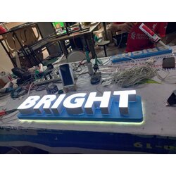 ป้ายตัวหนังสือไฟออกหน้า งานBRIGHT