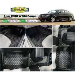 พรมรถยนต์ 6D สีดำด้ายทอง Benz C180 W204 Coupe