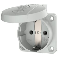 MENNEKES 11030 grey ปลั๊กตัวเมียฝัง รุ่น SCHUKO (2P+E) 16A 230V IP54 (Panel mounted socket SCHUKO® 11030)
