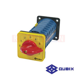 QUBIX SA16-7/61084-B03 สวิตช์มัลติสเต็ป แบบมีตำแหน่งปิด 2P 16A 3kW / 5.5kW ขนาด 48×48มม. (MULTI-STEP SWITCH WITH OFF 2POLE)