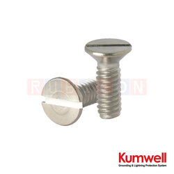 KUMWELL WA-NT26 (100 ชิ้น/ Pack) น็อตสแตนเลสหัวเตเปอร์ ขนาด 1/4" x 3/4" ใช้กับฉนวนรองสีดำ รุ่น LISUV-3-25B (Stainless Steel Bolt) Taper Head Size 1/4" x 3/4"