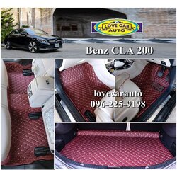 พรมรถยนต์ 6D สีแดงไวน์ Benz CLA 200