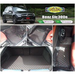 พรมรถยนต์ 6D สีดำด้ายแดง Benz Glc300e