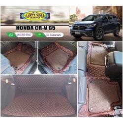 พรมรถยนต์ 7D สีกาแฟ + ไวนิลสีน้ำตาล Honda CR-V G5
