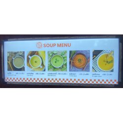ป้ายไฟเมนูซุป SOUP MENU ของร้าน Hello Chef – ป้ายสวยเรียบหรู สื่อสารชัดเจน สำหรับร้านอาหารสไตล์ตะวันตก