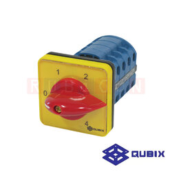 QUBIX SA16-4/61081-B03 สวิตช์มัลติสเต็ป แบบมีตำแหน่งปิด 2P 16A 3kW / 5.5kW ขนาด 48×48มม. (MULTI-STEP SWITCH WITH OFF 2POLE)