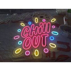 ป้ายไฟนีออนเส้น นีออนดัดแอลอีดี หลากสี งานCHILL OUT