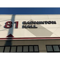 ป้ายไฟตัวหนังสือแอลอีดี ป้ายติดบนอาคาร ป้ายไฟบนตึก งาน81 BADMINTON HALL