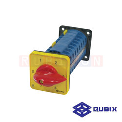 QUBIX SA16-6/61102-B03 สวิตช์มัลติสเต็ป แบบมีตำแหน่งปิด 3P 16A 3kW / 5.5kW ขนาด 48×48มม. (MULTI-STEP SWITCH WITH OFF 3POLE)