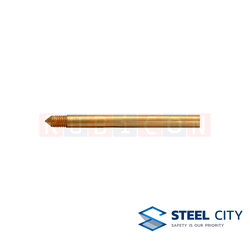 STEEL CITY FPCUP GR23 กราวด์รอดชุบแดง เกลียวหัวท้าย Ø 5/8" X 300 cm. (COPPER ELECTROLYZED GROUND ROD THREADED 2 END)