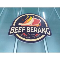 ป้ายงานพิมพ์ลงบนแผ่น งานBEEF BERANG