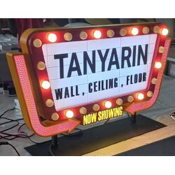 ป้ายไฟปิงปอง “TANYARIN” | ป้ายสไตล์โรงหนังคลาสสิก NOW SHOWING จุดเด่นแห่งบูธหรือโชว์รูม