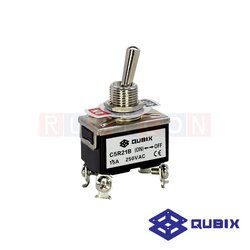 QUBIX C5R21B ท๊อกเกิ้ลสวิตช์ 2P 4 ขั้ว 15A / 250V (ON-OFF Spring return ) Screw type (TOGGLE SWITCH)