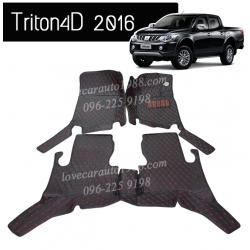 พรม 6D Mitsubishi triton 4D 2016 สีดำด้ายแดง