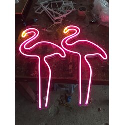 ป้ายไฟแอลอีดีนีออนเฟล็ค งานนกฟามิงโก้นีออน