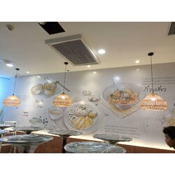 ป้ายสติกเกอร์ติดลงบนกำแพง งานRICE & NOODLE EXPRESS