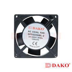 "DAKO" DPF9225HBL-2 พัดลมระบายความร้อนใบพัดพลาสติก ขนาด 3.5" 220/240V