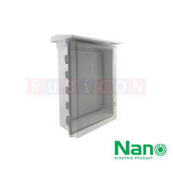NANO-104CW ตู้พลาสติกกันน้ำมีหลังคา ฝาใส ขนาด 15x21x8 นิ้ว (390x541x201mm) สีขาว