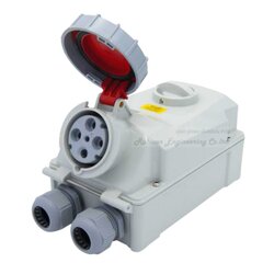 DAKO Plug เต้ารับพร้อมสวิทช์ล็อคกันน้ำ HTPZ 21341 (3P+E) 63A IP67 (SWITCHED & INTERLOCKED SOCKETS IP67)