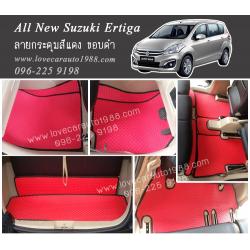 ผ้ายางปูพื้นรถยนต์ All New Suzuki Ertiga 2014-2015 ลายกระดุมสีแดง ขอบดำ
