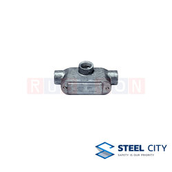 STEEL CITY คอนดูท เอ๊าท์เลทบ๊อกซ์อาบสังกะสี พร้อมฝา O.T. (HOT DIP GALVANIZED CONDUIT OUTLET BOXES)