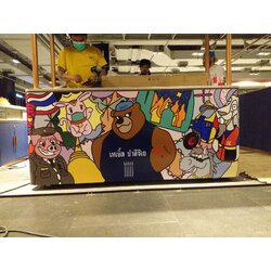 งานป้ายสติกเกอร์ตกแต่งโต๊ะเค้าเตอร์ขายสินค้า