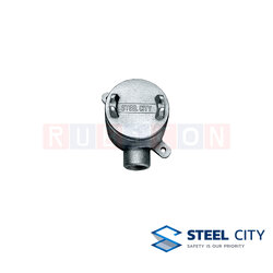 STEEL CITY บ๊อกซ์กลมเหล็กหล่ออาบสังกะสี พร้อมฝา 1 ทาง (HOT DIP GALVANIZED JUNCTION BOXES WITH COVERS)