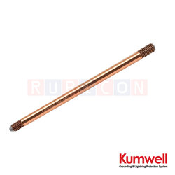KUMWELL GRCBUT 128 แท่งกราวด์ทองแดง เกลียวหัวท้าย (Copper – Bonded Ground Rod Threaded Type ) ขนาด 1/2″ (12.7 mm) ความยาว 8 ฟุต มาตราฐาน UL